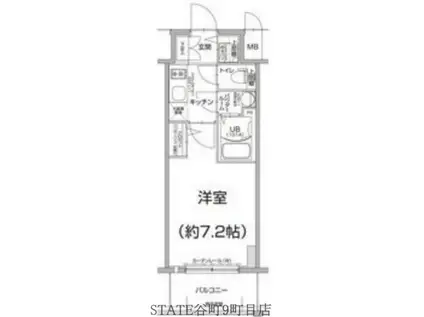 エスリード大阪上本町ブランジュ(1K/15階)の間取り写真