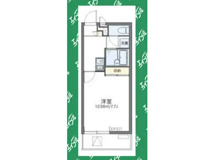 レオパレス妙音通(1K/1階)の間取り写真