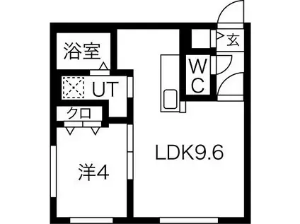 ASTAGE前田(1LDK/2階)の間取り写真