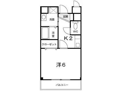 ウナ・カーサ(1K/1階)の間取り写真