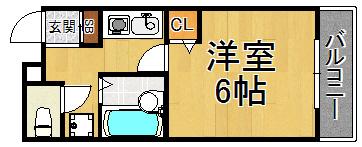 エトレ甲風園(1K/3階)の間取り写真