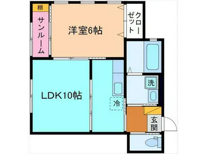 フォンテ(2DK/2階)の間取り写真