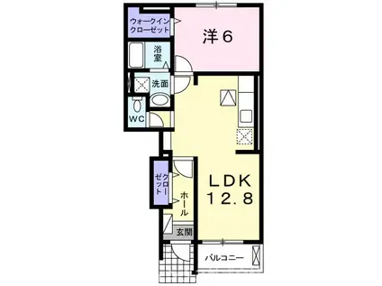 グランコートI(1LDK/1階)の間取り写真