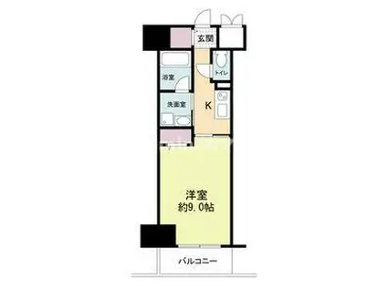 ドゥーエ立売堀(1K/13階)の間取り写真