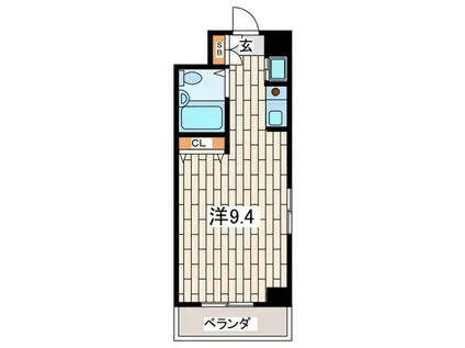 メイツ伊勢佐木長者町(ワンルーム/2階)の間取り写真