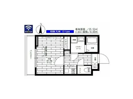 BREEZE MAISON HIKAWADAI(1K/4階)の間取り写真