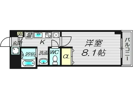 ルミエール西宮(1K/6階)の間取り写真