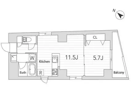 GRANDUO駒沢VI(1LDK/2階)の間取り写真