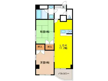 TWINVILLA A棟(2LDK/4階)の間取り写真