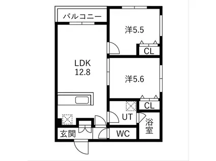 メニーズコート創成プレミア(2LDK/4階)の間取り写真