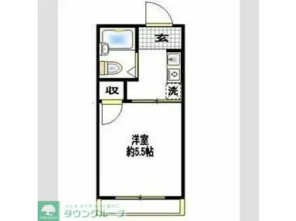 プチキャロット(1K/4階)の間取り写真