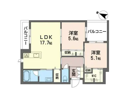 ベルドミール(2LDK/3階)の間取り写真