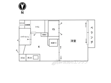 フォーブル蔦(1K/2階)の間取り写真