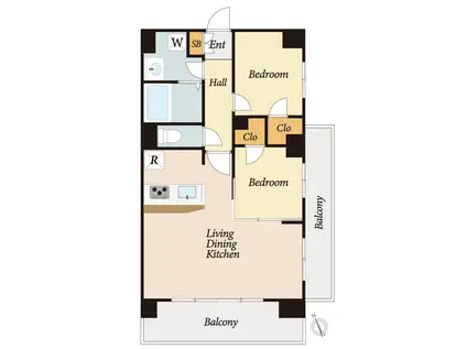 センチュリー八王子ルミエール(2LDK/7階)の間取り写真