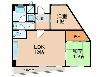 白子台ハイム(2LDK/3階)の間取り写真