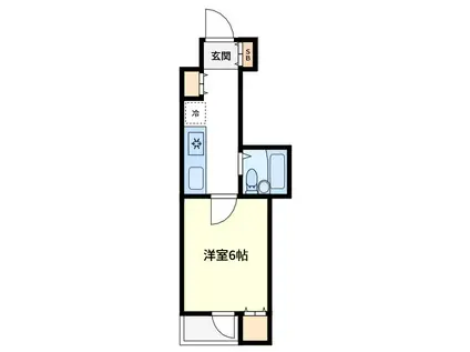 竹山ビル弐番館(1K/6階)の間取り写真