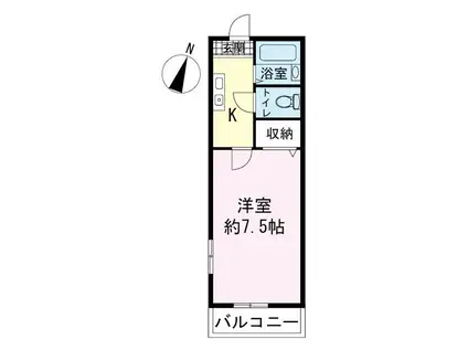 リヴィエールTODA(1K/2階)の間取り写真