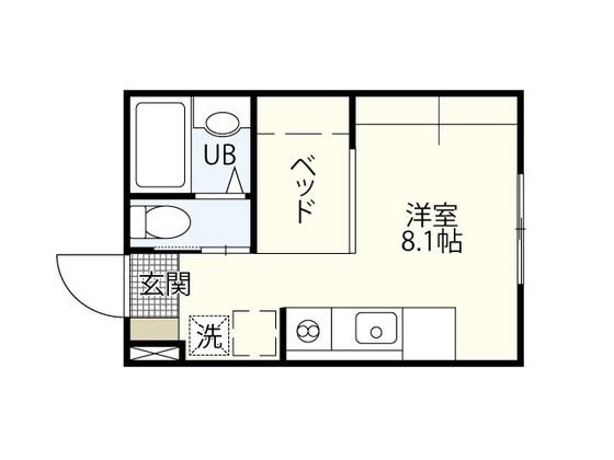 ハイドランジア草津(ワンルーム/2階)の間取り写真