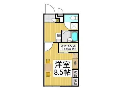 レオパレスグリーンパーク(1K/1階)の間取り写真