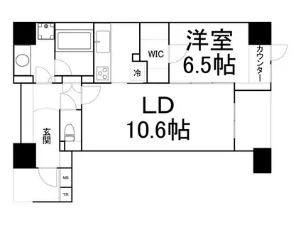 プライムアーバン堺筋本町(1LDK/7階)の間取り写真