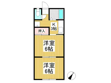 コーポセブン(2K/1階)の間取り写真