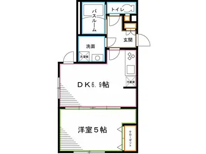 エスタジオ荻窪(1DK/1階)の間取り写真