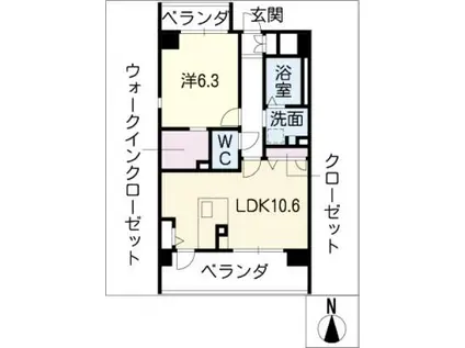 さくら館(1LDK/5階)の間取り写真