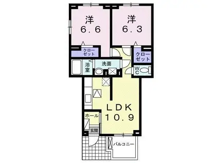 コフレッタ(2LDK/1階)の間取り写真