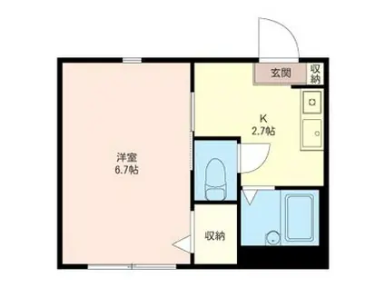 積和ハウス(1K/2階)の間取り写真
