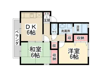 セジュールARAKI(2DK/2階)の間取り写真