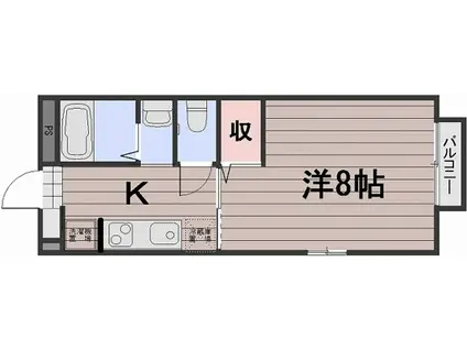 スカイガーデン万倍(1K/1階)の間取り写真