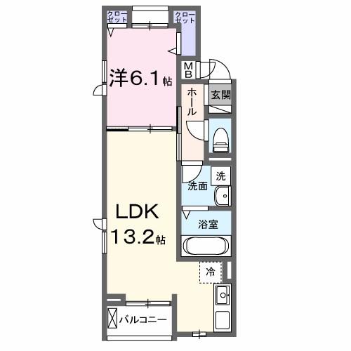 リヴァーサイド ヴィラ(1LDK/3階)の間取り写真