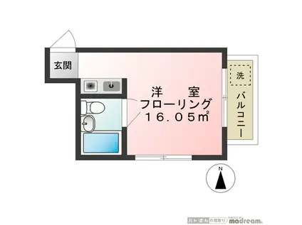 アーバンホーム洗足池(ワンルーム/2階)の間取り写真