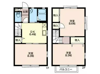 ウィシャル安東(3DK/1階)の間取り写真