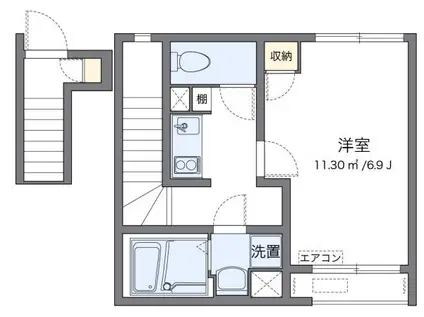 クレイノルーチェ ガジン(1K/2階)の間取り写真