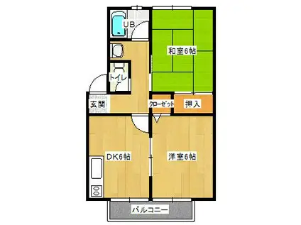 コーポタミアフIII(2DK/1階)の間取り写真