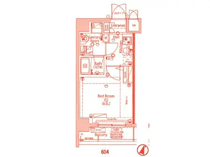 L AVENIR東神奈川(1K/6階)の間取り写真