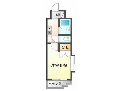 半澤ビル(1K/6階)の間取り写真