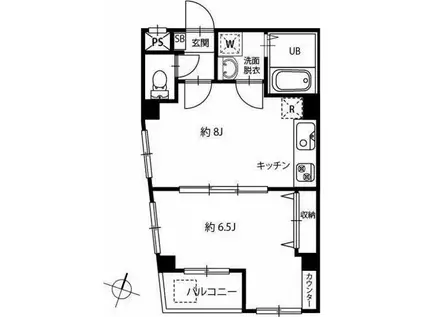 ルシェルクレール(1DK/4階)の間取り写真