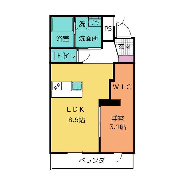 マンハッタンパレス(1LDK/2階)の間取り写真