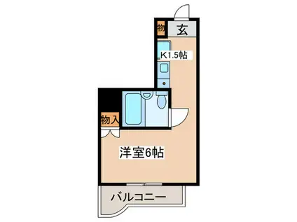サアラ府中(1K/2階)の間取り写真