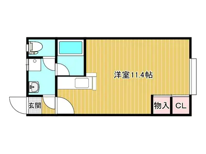 クレセントヨコイII(ワンルーム/2階)の間取り写真