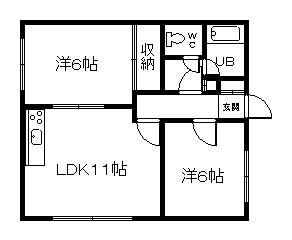 ドリームハイツ友光5(2LDK/2階)の間取り写真