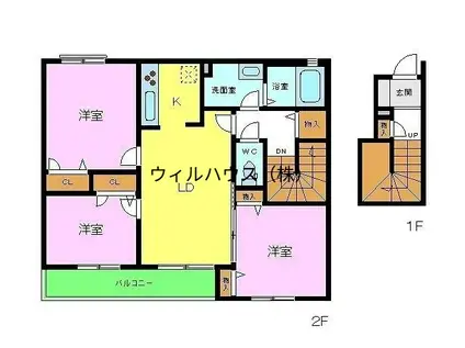 シャーメゾンマルト(3LDK/2階)の間取り写真
