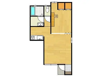 リバーサイドアヴェニュB(1LDK/1階)の間取り写真