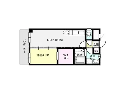 ウィステリア(1LDK/2階)の間取り写真