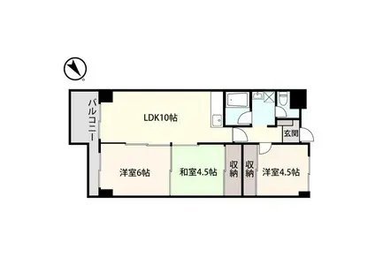 アシスト第8富山マンション(3LDK/4階)の間取り写真