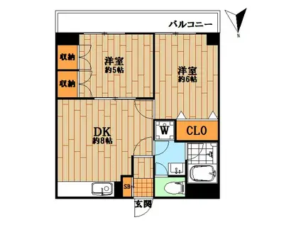 メゾン エヌ(2DK/3階)の間取り写真