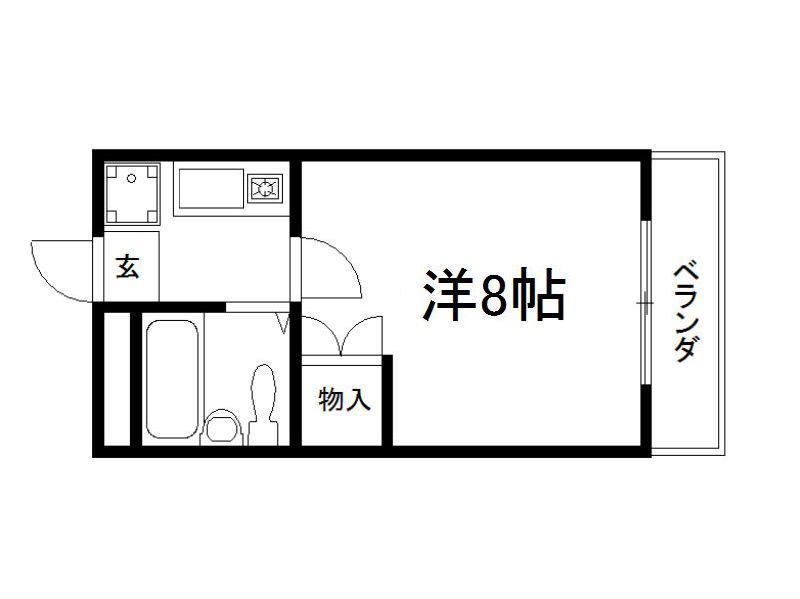 米市ビル(1K/2階)の間取り写真