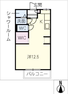 ハリープラザ三陽K棟(ワンルーム/2階)の間取り写真